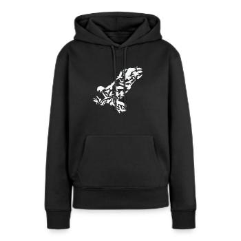 Adler Raubvogel Adler Silhouette - Frauen Premium Bio Hoodie - Schwarz - Vorne - Julia (174cm)
