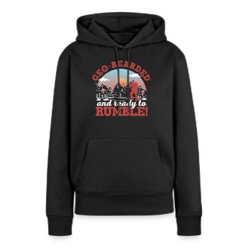 Géo-barbu et prêt à en découdre ! - Sweat à capuche Premium bio Femme - noir - Devant - Julia (174cm)