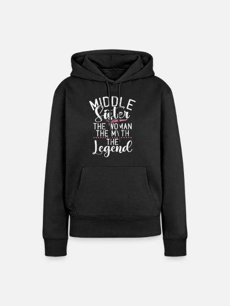 Middle Sister Gifts - Frauen Premium Bio Hoodie - Schwarz