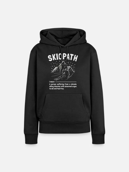 Skiopath Apres-Ski Funny Skiing Definition Skier - Women’s Premium Organic Hoodie - black