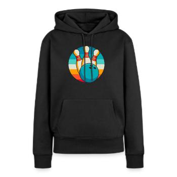 Bowling Bowlen Bowler - Frauen Premium Bio Hoodie - Schwarz - Vorne - Julia (174cm)