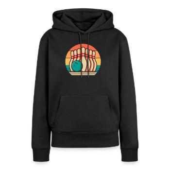 Bowling Bowlen Bowler - Frauen Premium Bio Hoodie - Schwarz - Vorne - Julia (174cm)