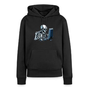 PC-Gamer-Freak-Shirt-Designs- Gamer - Frauen Premium Bio Hoodie - Schwarz - Vorne - Julia (174cm)