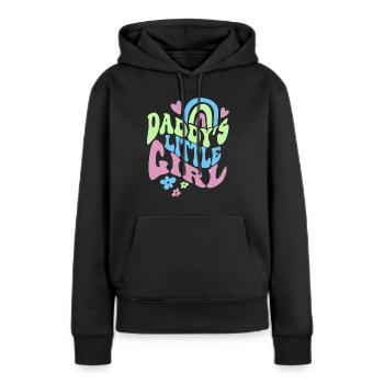 La petite fille de papa qui dit pour les filles - Sweat à capuche Premium bio Femme - noir - Devant - Julia (174cm)