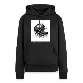 Gridiron Football American Game Touchdown-Helm - Frauen Premium Bio Hoodie - Schwarz - Vorne - Julia (174cm)