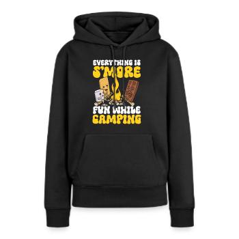 S'more Campfire Marshmallow Camping - Sweat à capuche Premium bio Femme - noir - Devant - Julia (174cm)