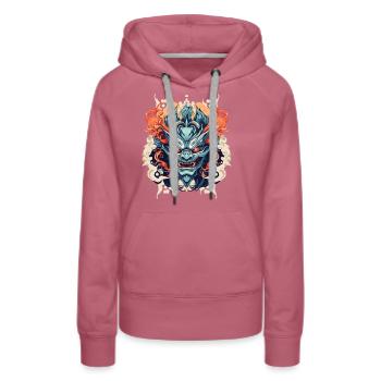 Oni Demon - Frauen Premium Bio Hoodie - Malve - Vorne - Isabella (175cm)