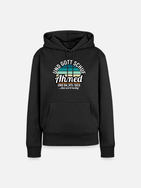 Albert - Frauen Premium Bio Hoodie - Schwarz