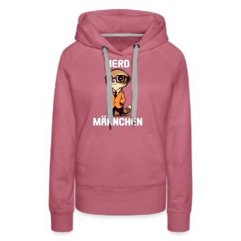 Nerdmännchen Junge Jungen Erdmännchen Nerdy Nerd - Frauen Premium Bio Hoodie - Malve - Vorne - Isabella (175cm)