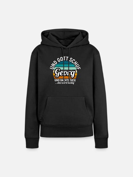 Georg - Frauen Premium Bio Hoodie - Schwarz