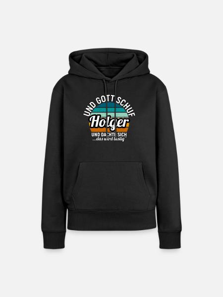 Holger - Frauen Premium Bio Hoodie - Schwarz