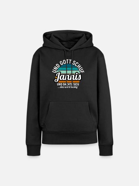 Jannis - Frauen Premium Bio Hoodie - Schwarz