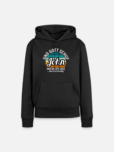 John - Frauen Premium Bio Hoodie - Schwarz