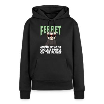 Furet, propriétaire de furet - Sweat à capuche Premium bio Femme - noir - Devant - Julia (174cm)