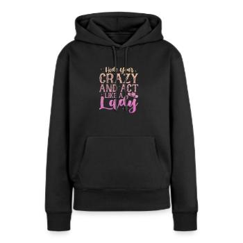 Cow-boy - Sweat à capuche Premium bio Femme - noir - Devant - Julia (174cm)