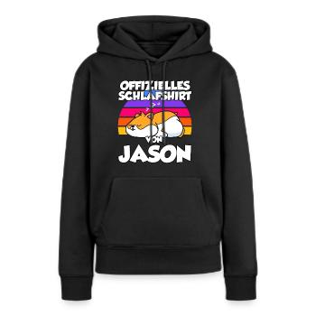 Offizielles Schlafshirt Von Jason - Frauen Premium Bio Hoodie - Schwarz - Vorne - Julia (174cm)