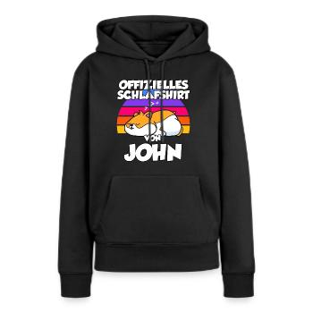 Offizielles Schlafshirt Von John - Frauen Premium Bio Hoodie - Schwarz - Vorne - Julia (174cm)