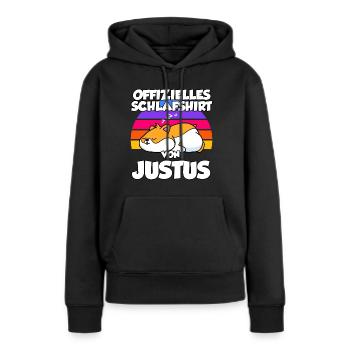 Offizielles Schlafshirt Von Justus - Frauen Premium Bio Hoodie - Schwarz - Vorne - Julia (174cm)