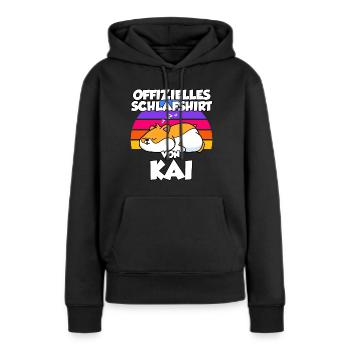 Offizielles Schlafshirt Von Kai - Frauen Premium Bio Hoodie - Schwarz - Vorne - Julia (174cm)