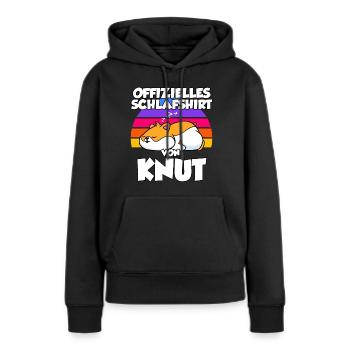 Offizielles Schlafshirt Von Knut - Frauen Premium Bio Hoodie - Schwarz - Vorne - Julia (174cm)