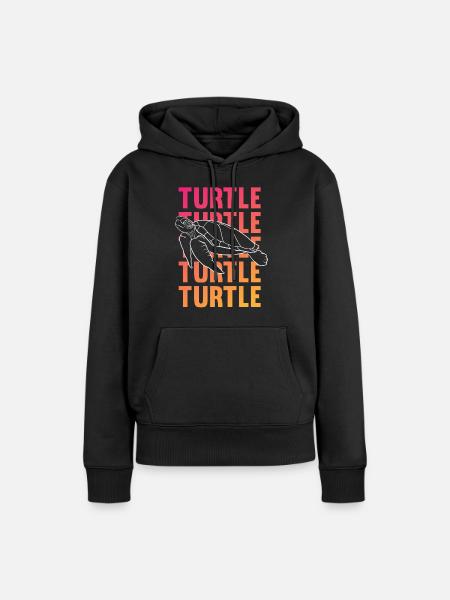 TURTLE Schattenbild Wortkunst Geschenk - Frauen Premium Bio Hoodie - Schwarz