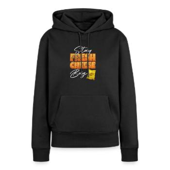 Fromage - Sweat à capuche Premium bio Femme - noir - Devant - Julia (174cm)