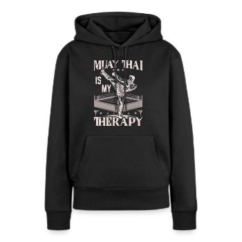Muay Thai Boxing, Thai Boxer, Thai Boxing - Frauen Premium Bio Hoodie - Schwarz - Vorne - Julia (174cm)