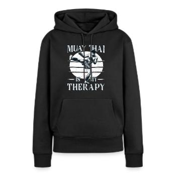 Muay Thai Boxing, Thai Boxer, Thai Boxing - Frauen Premium Bio Hoodie - Schwarz - Vorne - Julia (174cm)