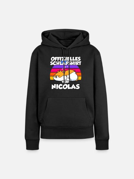 Offizielles Schlafshirt Von Nicolas - Frauen Premium Bio Hoodie - Schwarz