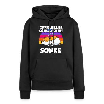 Offizielles Schlafshirt Von Sönke - Frauen Premium Bio Hoodie - Schwarz - Vorne - Julia (174cm)