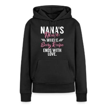 Cadeaux Nana - Sweat à capuche Premium bio Femme - noir - Devant - Julia (174cm)