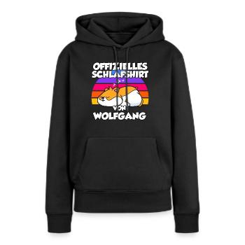 Offizielles Schlafshirt Von Wolfgang - Frauen Premium Bio Hoodie - Schwarz - Vorne - Julia (174cm)