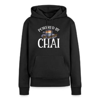 Thé Chai Masala Chai - Sweat à capuche Premium bio Femme - noir - Devant - Julia (174cm)