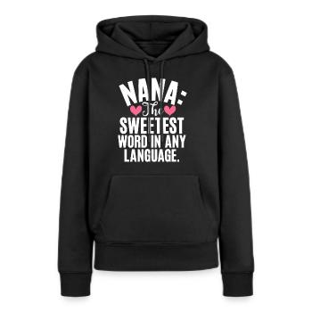 Cadeaux Nana - Sweat à capuche Premium bio Femme - noir - Devant - Julia (174cm)