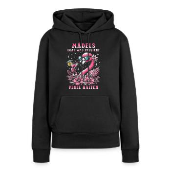 Mädels Egal Was Passiert Pegel Halten - Frauen Premium Bio Hoodie - Schwarz - Vorne - Julia (174cm)