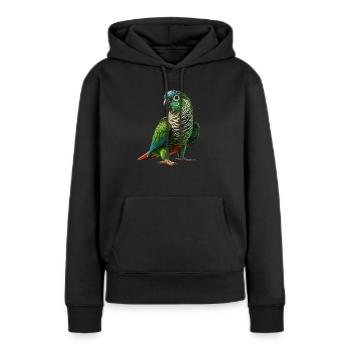 Grünwangen-Conure-Zeichnung Conure-Papagei - Frauen Premium Bio Hoodie - Schwarz - Vorne - Julia (174cm)