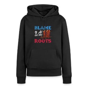 Country - Frauen Premium Bio Hoodie - Schwarz - Vorne - Julia (174cm)