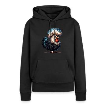 Polnisches Schopfhuhn Polnisches Huhn - Frauen Premium Bio Hoodie - Schwarz - Vorne - Julia (174cm)