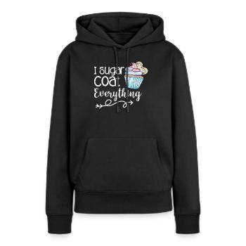Cupcake - Sweat à capuche Premium bio Femme - noir - Devant - Julia (174cm)