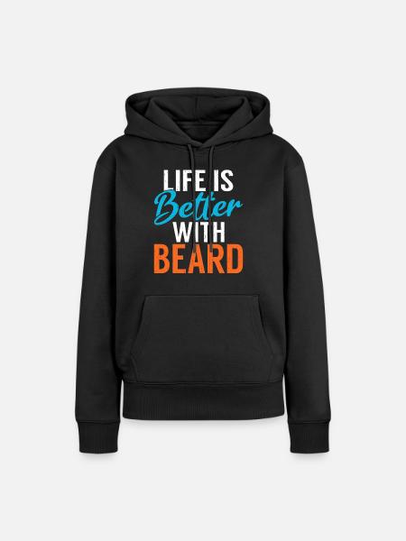 Giftidea Beard Men - Frauen Premium Bio Hoodie - Schwarz