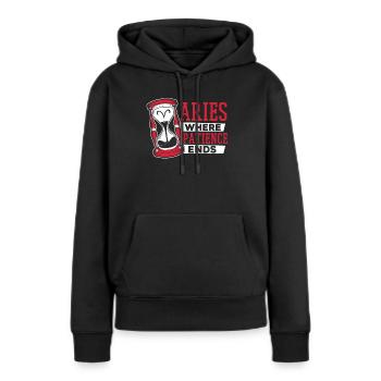 Widder Astrologie - Frauen Premium Bio Hoodie - Schwarz - Vorne - Julia (174cm)