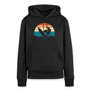 Surfer Surfen - Frauen Premium Bio Hoodie - Schwarz - Vorne - Julia (174cm)