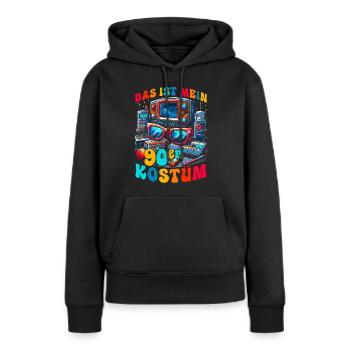 Das ist mein 90er Kostüm - Frauen Premium Bio Hoodie - Schwarz - Vorne - Julia (174cm)
