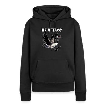 Lustiges kanadisches Gans-Meme - Frauen Premium Bio Hoodie - Schwarz - Vorne - Julia (174cm)