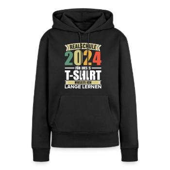 Lycée Jeunes Filles Lycée 2024 - Sweat à capuche Premium bio Femme - noir - Devant - Julia (174cm)