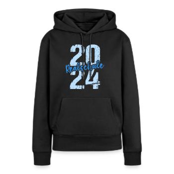Lycée Jeunes Filles Lycée 2024 - Sweat à capuche Premium bio Femme - noir - Devant - Julia (174cm)