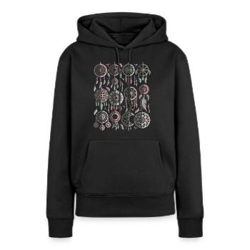 Attrape-rêves - Sweat à capuche Premium bio Femme - noir - Devant - Julia (174cm)