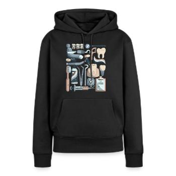 Zahnarzt - Frauen Premium Bio Hoodie - Schwarz - Vorne - Julia (174cm)