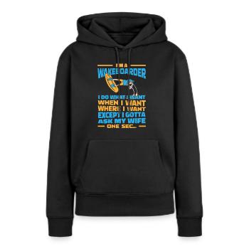 Wakeboard Wakeboarder - Sweat à capuche Premium bio Femme - noir - Devant - Julia (174cm)