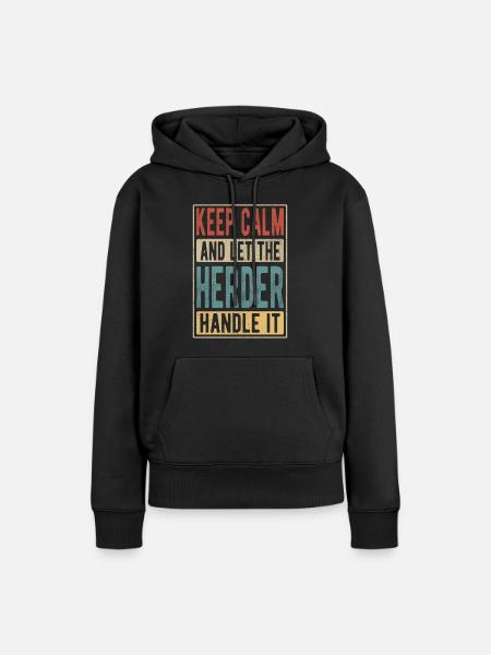 Herder Retro Geschenk - Frauen Premium Bio Hoodie - Schwarz
